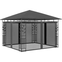 VIDAXL - Tonnelle avec moustiquaire et lumières led 3x3x2,73m anthracite