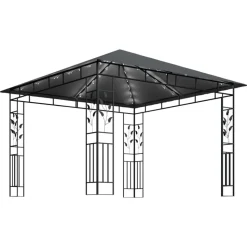 VIDAXL - Tonnelle avec moustiquaire et lumières led 3x3x2,73m anthracite