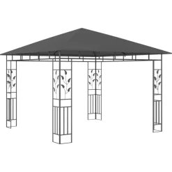 VIDAXL - Tonnelle avec moustiquaire et lumières led 3x3x2,73m anthracite