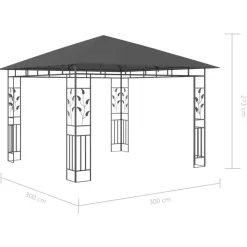 VIDAXL - Tonnelle avec moustiquaire et lumières led 3x3x2,73m anthracite