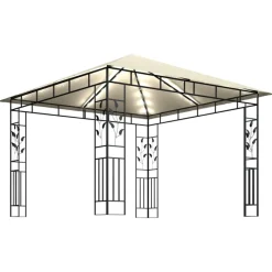 VIDAXL - Tonnelle avec moustiquaire et lumières led 3x3x2,73 m crème