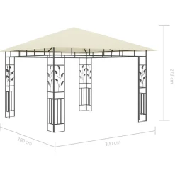 VIDAXL - Tonnelle avec moustiquaire et lumières led 3x3x2,73 m crème