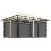 VIDAXL - Tonnelle avec moustiquaire et lumières led 4x3x2,73 m crème