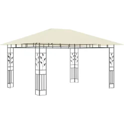 VIDAXL - Tonnelle avec moustiquaire et lumières led 4x3x2,73 m crème
