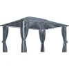 VIDAXL - Tonnelle avec rideau et lumières led 4x3 m anthracite aluminium
