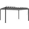 VIDAXL - Tonnelle avec toit à persienne 3x4 m anthracite tissu aluminium