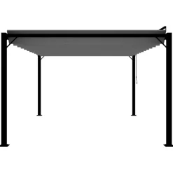 VIDAXL - Tonnelle avec toit à persienne 3x4 m anthracite tissu aluminium