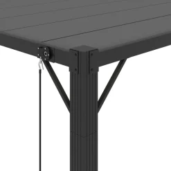 VIDAXL - Tonnelle avec toit à persienne 3x4 m anthracite tissu aluminium