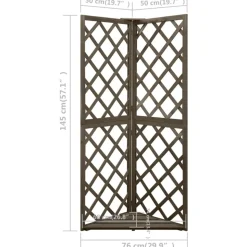 VIDAXL - Treillis d'angle gris 50x50x145 cm bois de sapin massif