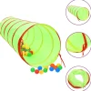VIDAXL - Tunnel de jeu pour enfants avec 250 balles vert 175cm polyester