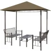 VIDAXL - Vidaxl - auvent extérieur avec table et bancs