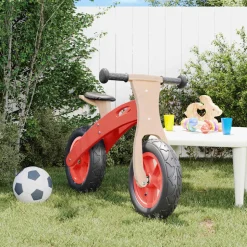 VIDAXL - Vélo d'équilibre pour enfants avec pneus pneumatiques rouge
