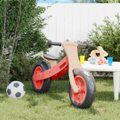 VIDAXL - Vélo d'équilibre pour enfants avec pneus pneumatiques rouge
