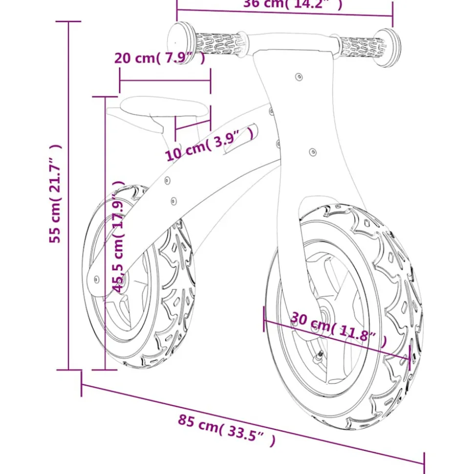 VIDAXL - Vélo d'équilibre pour enfants avec pneus pneumatiques bleu