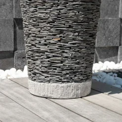 WANDA COLLECTION - Jardinière en pierre ardoise conique 80 cm