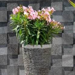 WANDA COLLECTION - Jardinière en pierre ardoise conique 80 cm
