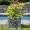 WANDA COLLECTION - Pot bac jardinière carré cube galet 50cm jardin zen terasse