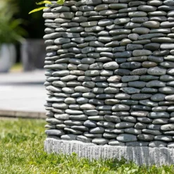 WANDA COLLECTION - Pot bac jardinière carré cube galet 50cm jardin zen terasse