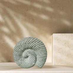 WANDA COLLECTION - Sculpture coquille de nautilus en pierre volcanique 20 cm