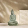 WANDA COLLECTION - Statue de bouddha en pierre assis jardin zen collier 50 cm