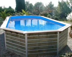 WATER CLIP - Piscine bois octogonale 8,90 x 4,20 x h. 1,29 m calayan