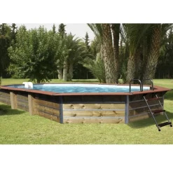 WATER CLIP - Piscine bois octogonale - 7,30 x 4,20 x h. 1,29 m siayan