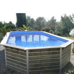 WATER CLIP - Piscine bois octogonale - 7,30 x 4,20 x h. 1,29 m siayan